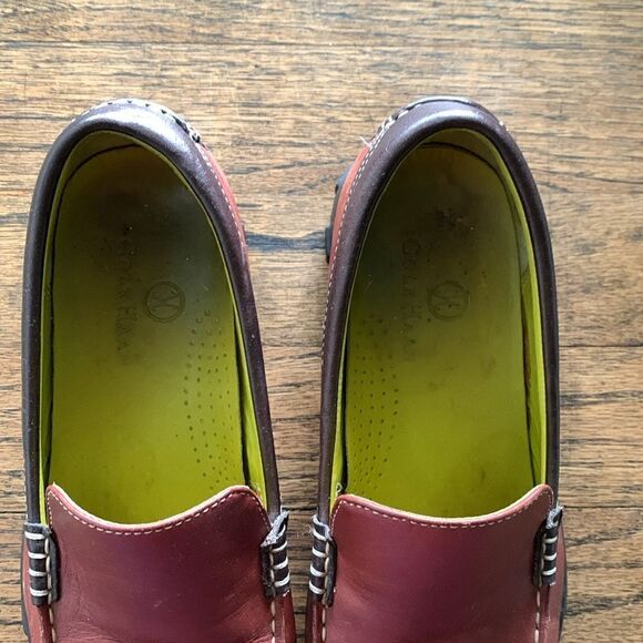 Cole Haan red leather slip on oxford style loafers size 5.5 - Picture 3 of 11